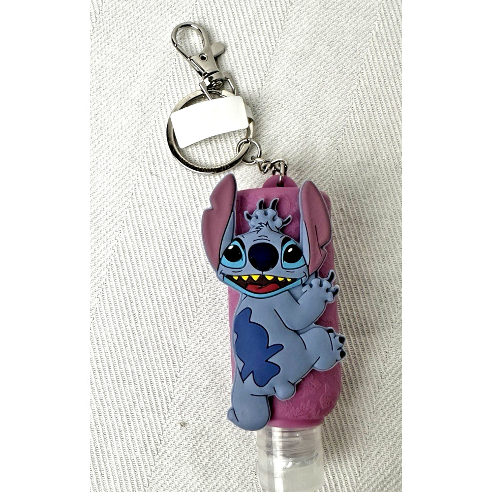 New Disney Parks Lilo's Stitch Hand Sanitizer Holder Keychain Clip Refillable